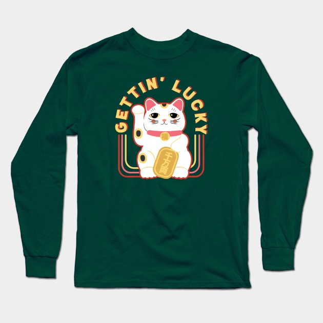 Gettin' Lucky - Lucky Cat Long Sleeve T-Shirt by Perpetual Brunch